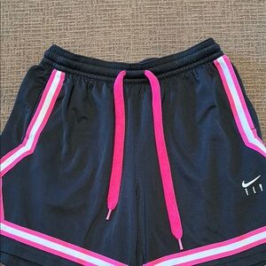 Nike Women's Black Shorts with Pink Accents